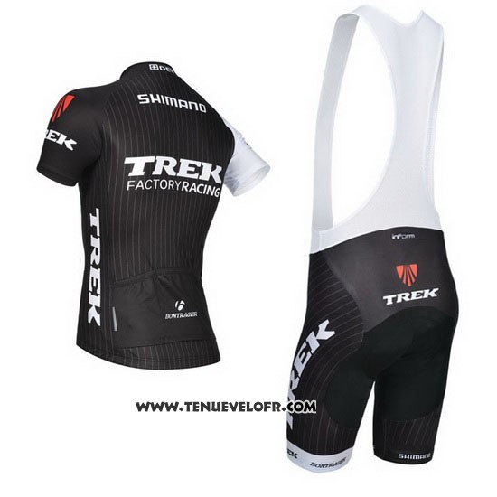 2014 Maillot Ciclismo Trek Factory Racing Noir et Blanc Manches Courtes et Cuissard
